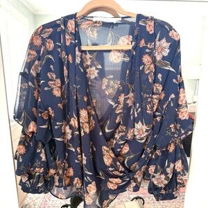Floral Sheer Kimono Cardigan sz L